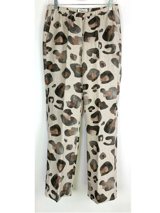 Boutique Pants - New Watercolor Leopard Print Linen Pants from iLinen Lifestyle Sz M